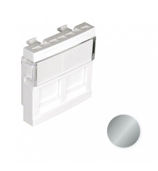 45971 SAL M�DULO DUPLO P/CONETORES RJ45 - 2 M�D ALUMINA