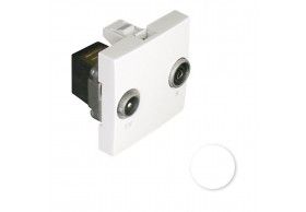 45554 SBM TOMADA R-TV TERMINAL - 2 M�DULOS BRANCA MATE