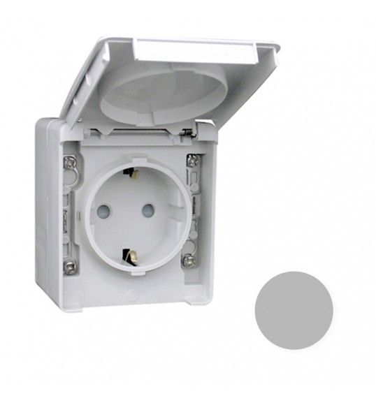 48132CCZ Efapel TOMADA SCHUKO C/OBTURADOR CINZENTA