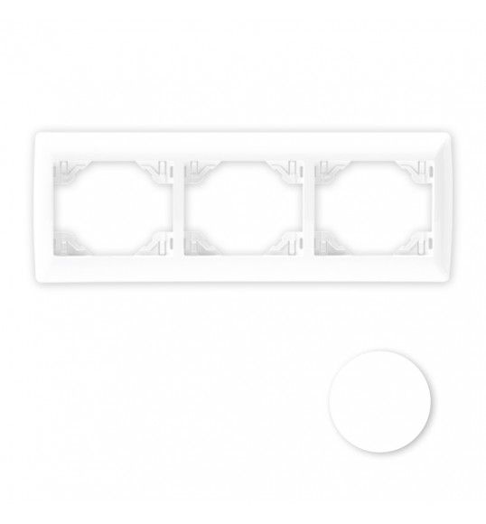 70931TBB Efapel ESPELHO TRIPLO HORIZONTAL BRANCO/BRANCO