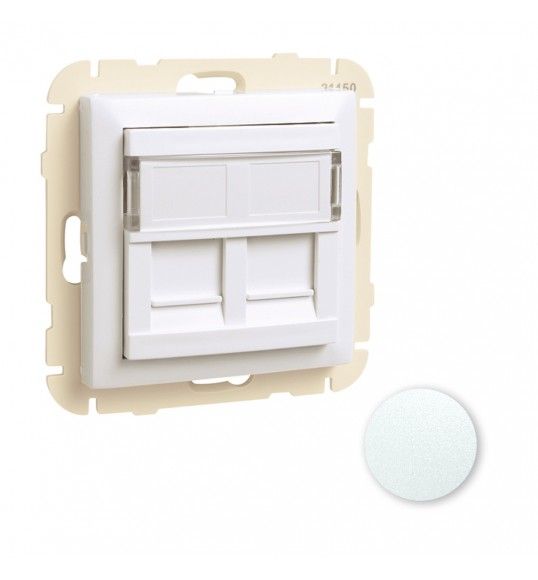 90442SGE Efapel ARO C/M�DULO DUPLO P/CONETORES RJ45 GELO