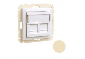 90442SMF TAPA C/SOPORTE P/DOS CONECTORES RJ45 MARFIL