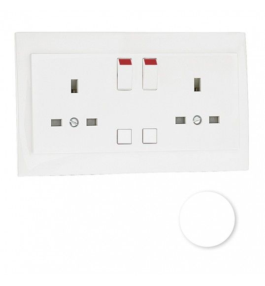 90344CBR Efapel TOMADA DUPLA INGLESA C/INTERRUPTOR BRANCO