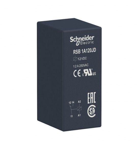RSB1A120JD Schneider Rele interface 1NA-NF 12A 12VCC