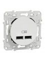 S520407 Schneider Double USB charger 2.1A white Odace