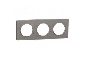 S530806J Schneider Cover frame x3 brushed Aluminium Odace