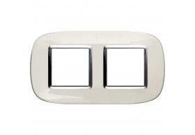 HB4802/2DB Axolute Placca ellittica 2x2P Bianco