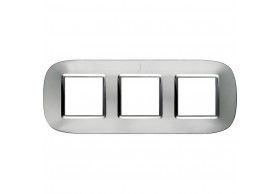 HB4802/3XC Axolute Placca ellittica 3x2P Alluminio