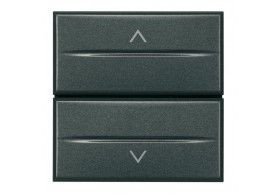 HS4037/2 AXOLUTE Pushbutton double 2mod. interlocked anthrac