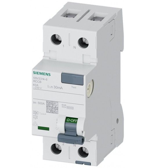 5SV3314-6 Siemens FI-Schutzschalter Typ A 2-polig 40A 30mA