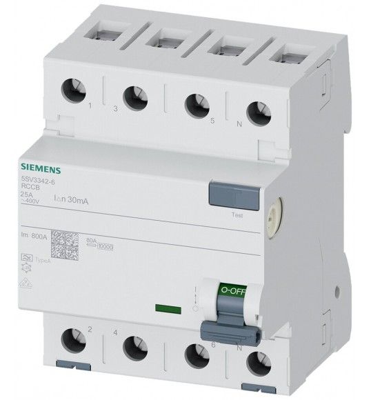 5SV3342-6 Siemens FI-Schutzschalter Typ A 4-polig 25A 30mA