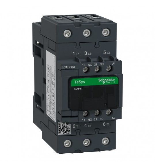 LC1D50AP7 Schneider Contactor, TeSys Deca, 3P(3 NO), AC-3/AC