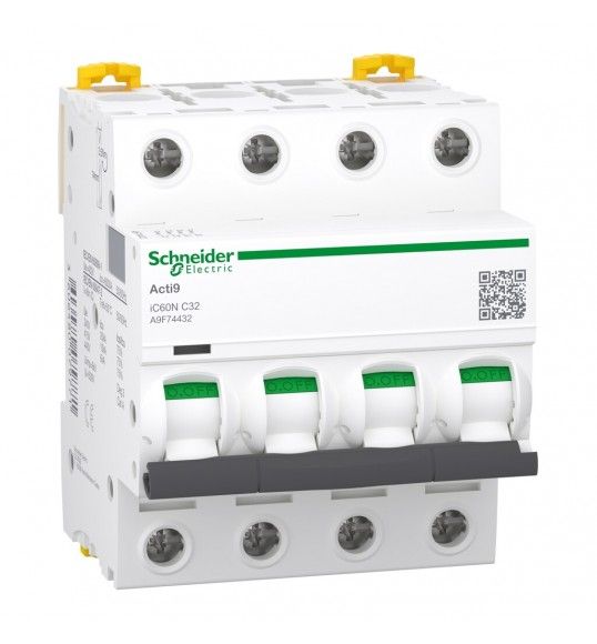 A9F74432 Schneider MCB Acti9 iC60N, 4P, 32A, C curve, 20kA