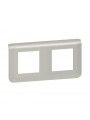 079304 Legrand Mosaic Horizontal Plate 2x2 modules aluminium
