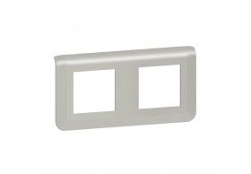 079304 Legrand Mosaic Horizontal Plate 2x2 modules aluminium