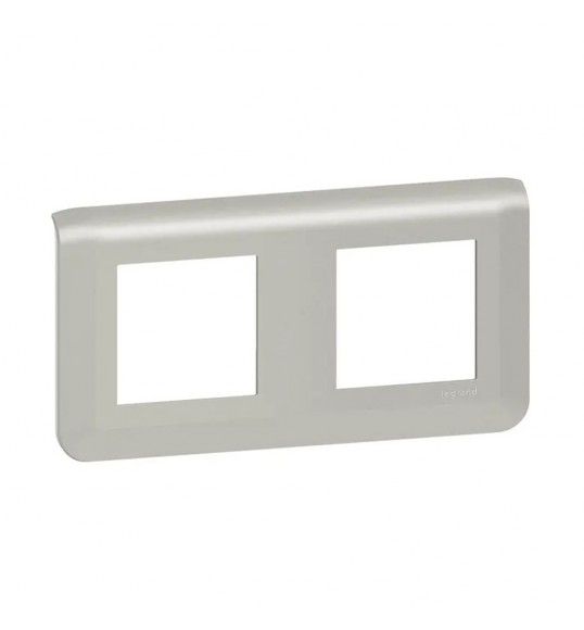 079304 Legrand Mosaic Horizontal Plate 2x2 modules aluminium