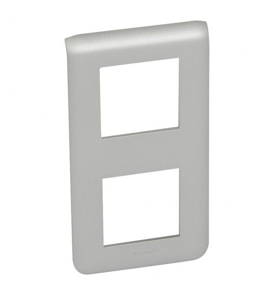 079322 Legrand Mosaic Vertical Plate 2x2 modules aluminium