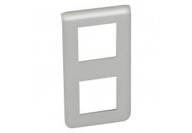 079322 Legrand Mosaic Vertical Plate 2x2 modules aluminium